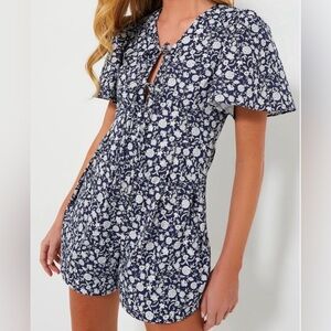 NWT Hyacinth House Navy and White Barnell Romper size XS